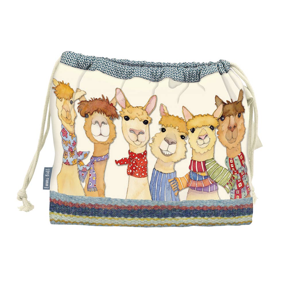 Happy Alpacas Drawstring Bag