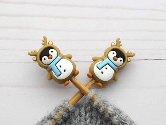 Penguin Reindeer Stitch stoppers - Fox and Pine