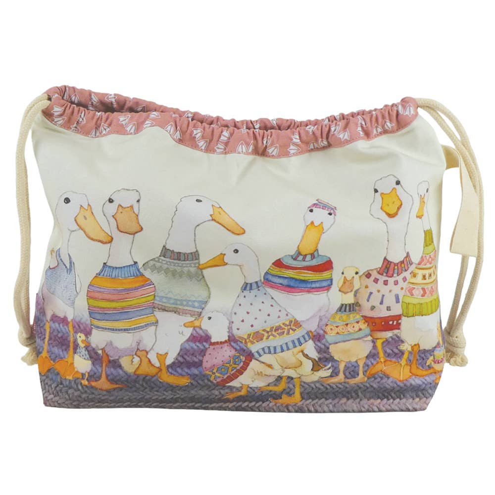 Dapper Ducks Drawstring Bag by Emma Ball