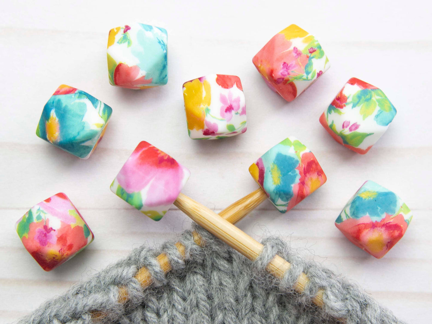 Spring Floral Hexagon | Stitch Stoppers - Fox and Pine