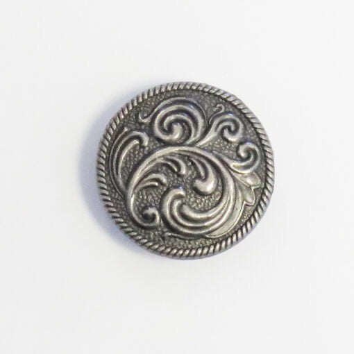 Metal Button with feather detail (18mm)