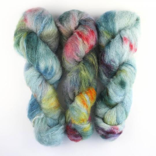 Cowgirl Blues Fluffy Mohair gradient hand dyed