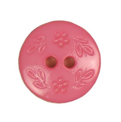 Pink Fashion Button with discreet flower pattern (13mm)