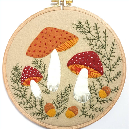 Toadstool Appliqué Hoop Craft Kit by Corinne Lapierre