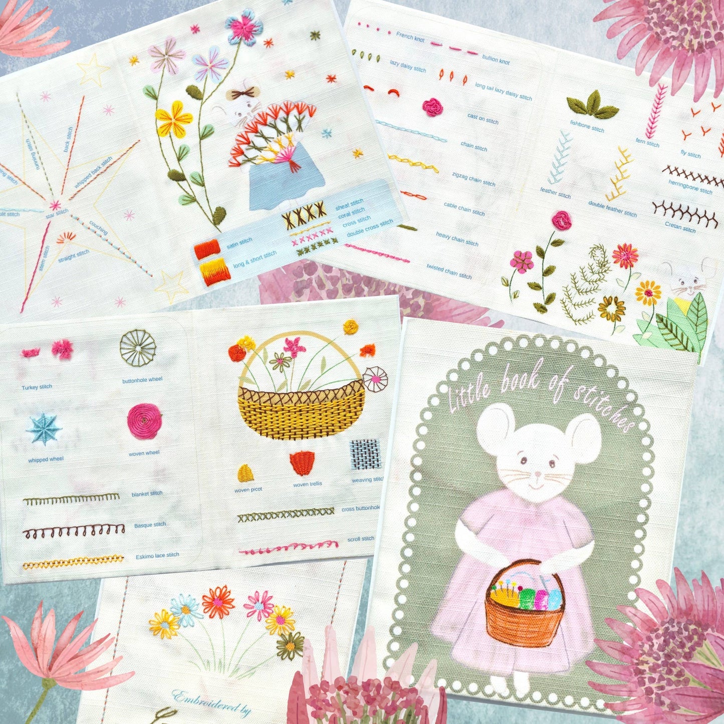 Mouse Embroidery Sampler Book - Corinne Lapierre